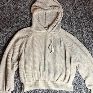 Cropped Chenille Crocheted Light Hoodie